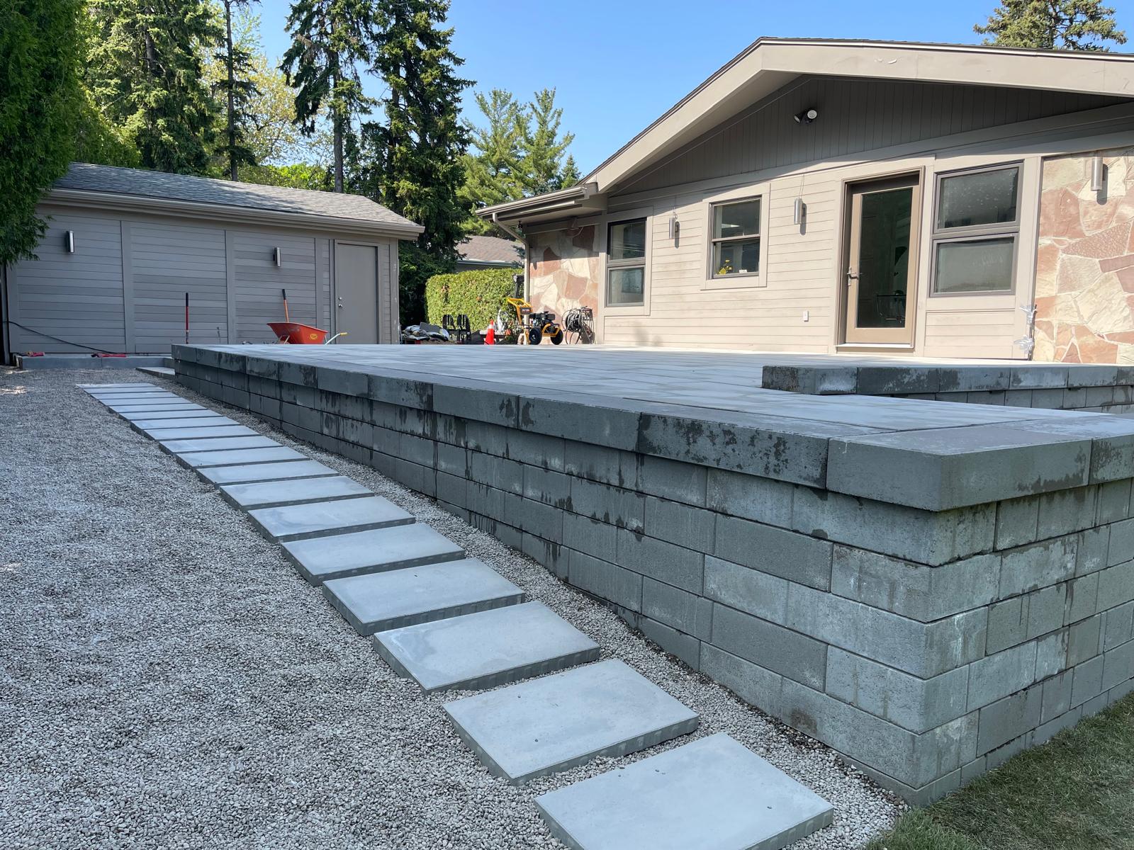 Retaining Wall & Stepping Stones